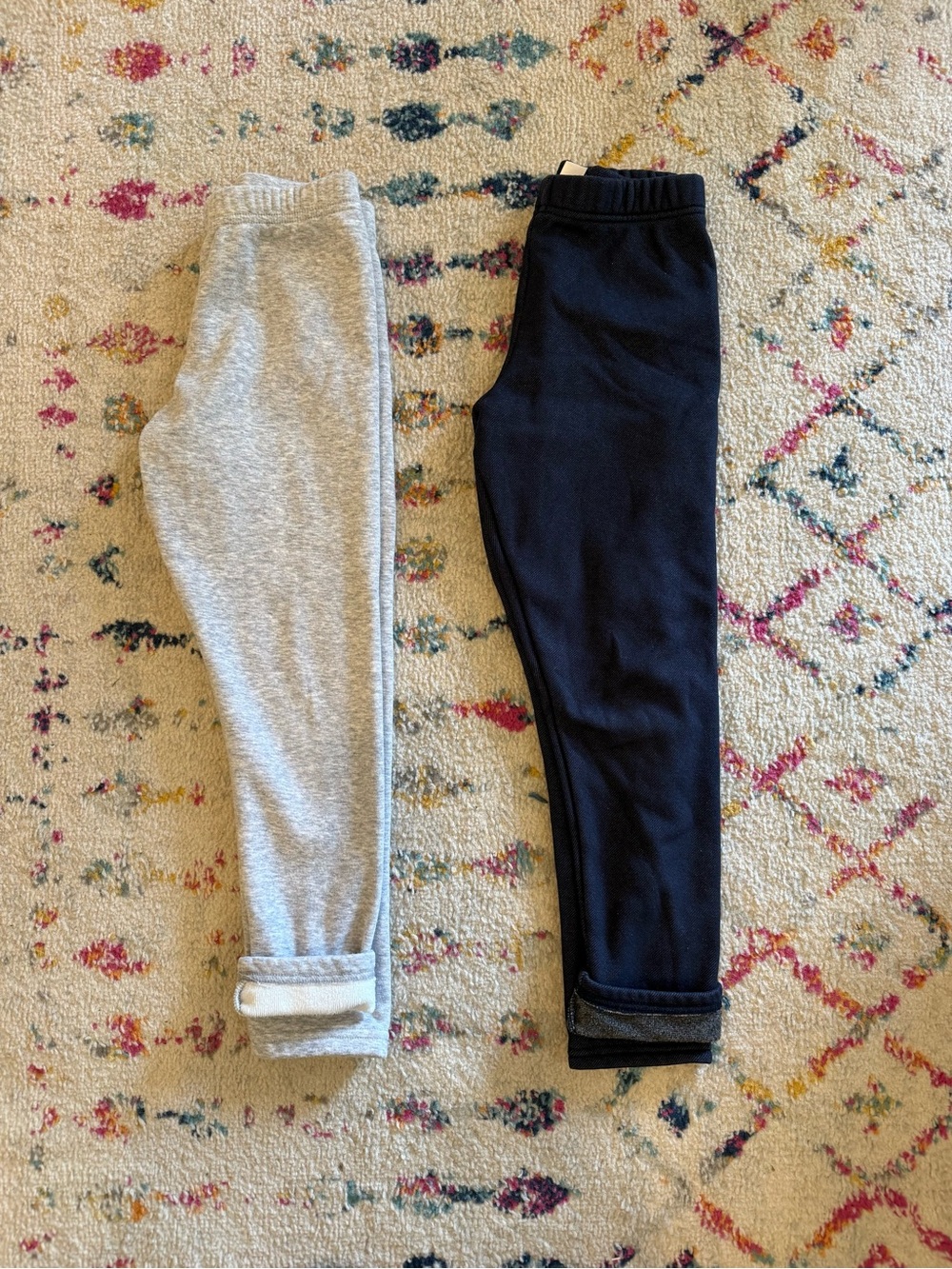 Size 10 Carter’s Kids Cozy Leggings (Fleece lined) - Gray & Faux Denim
